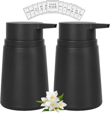 Дозатор для мила з пластику, 2 шт. - дозатори для мила з помпою для ванної, кухні, мийної кімнати, чорний