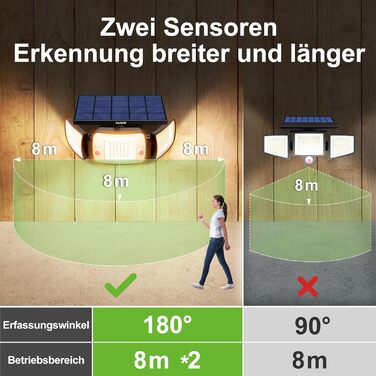 INTELAMP Solar Lights for Outdoors with Motion Sensor, 6000 mAh Solar with Remote Control, 1200LM, 270° Wide-Angle Solar Lights, IP65 Waterproof for Porch and Garage (1 Piece - Warm Light)