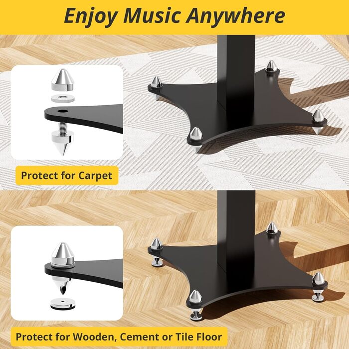 Підставка для колонок, регульована по висоті 50-70 см, універсальна, з кабелеуправлінням, 30 кг, набір 2 шт.