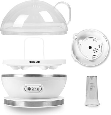 Електричний яйцеварка Duronic EB27 WE для 1-7 яєць з регулюванням ступеня готовності, таймером та захистом від перегріву, з мірним стаканчиком та знімачем яєць