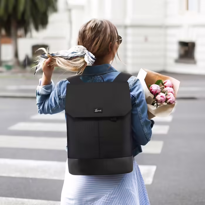 LOVEVOOK Backpack Women, Large Waterproof Laptop Daypack Travel Backpack Work Bag Elegant with 15.6 inch Laptop Compartment, School Backpack Business Travel Backpack Women for University, Travel, Office, Everyday Use (Black-1)