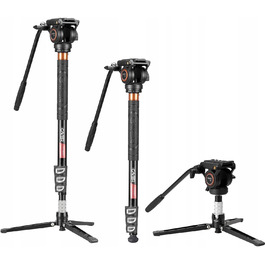 Штатив-монопод для фотозйомки Cayer FP34DV з голівкою H8 та платформою для DSLR PRO