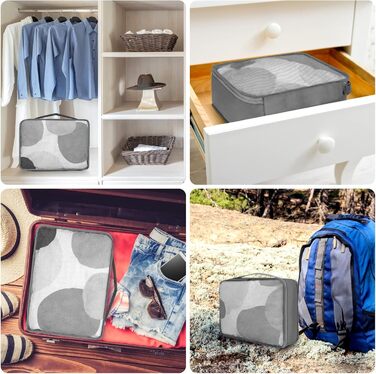 Органайзер для валізи 12 шт. - Набір водонепроникних кубиків для подорожей, сімейних поїздок та зберігання вдома (Сірий)