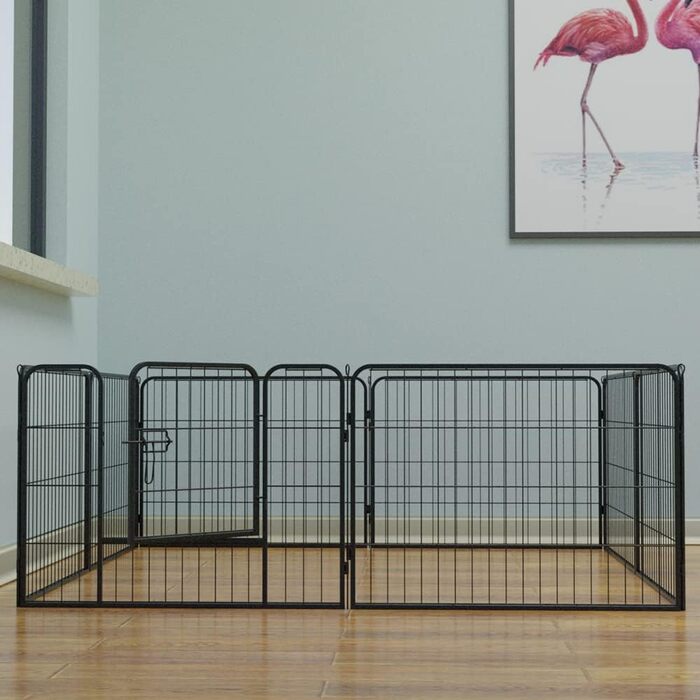 Клітка для цуценят, 60 см, для дому та вулиці, 8 панелей, 80x60 см