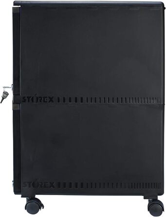 Металевий офісний шафка Storex з 2 шухлядами, 36x46x26 см, чорна, сучасний дизайн