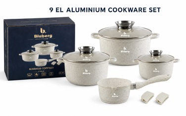Набір алюмінієвих каструль BLUBERG GARNKI PREMIUM, 9 предметів