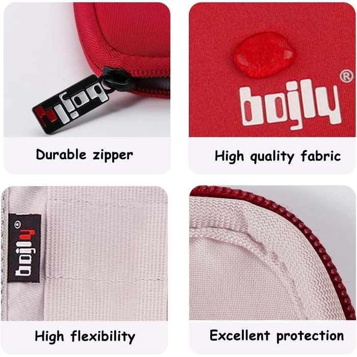 Органайзер для USB-накопичувачів та аксесуарів: водонепроникний чохол, 9 відділень, чорний (великий, червоний)