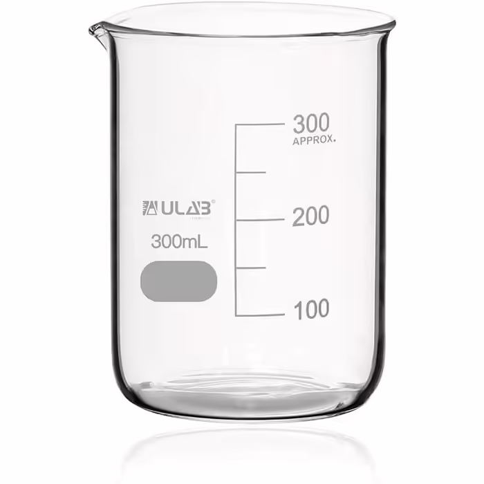 6 Pieces Berker 300ml Glass Beakers, Borosilicate Glass Beakers with Graduations, Glass Beaker Set for Laboratory, Kitchen, School, UBG1023