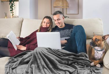 Плед Utopia Bedding: теплий та м'який флісовий плед 200x150 см сірого кольору для ліжка, дивана та крісла