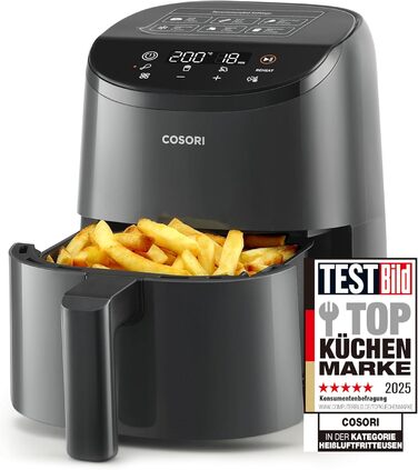 COSORI Mini Air Fryer 2L - Compact & Oil-Free Air Fryer for 1 Person, Camping, Travel & RVs
