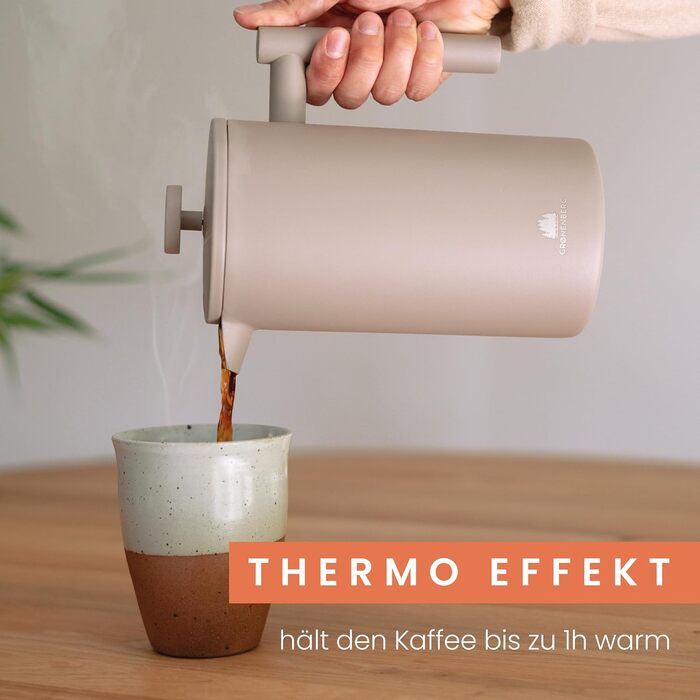 Френч-прес Groenenberg Earth 600 мл з термофункцією | З нержавіючої сталі