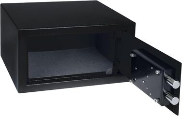 Сейф для меблів HMF 49200-11 з ключем | Сейф для дому (31 x 17 x 19 см, Чорний)