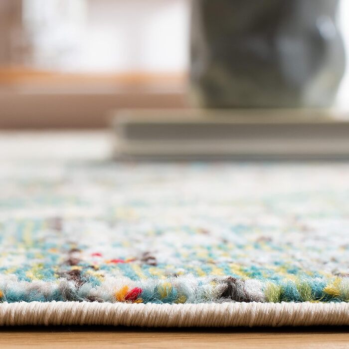 Килим SAFAVIEH Madison для вітальні, їдальні, спальні - сучасний дизайн, короткий ворс, сірий та бірюзовий, 160 x 229 см