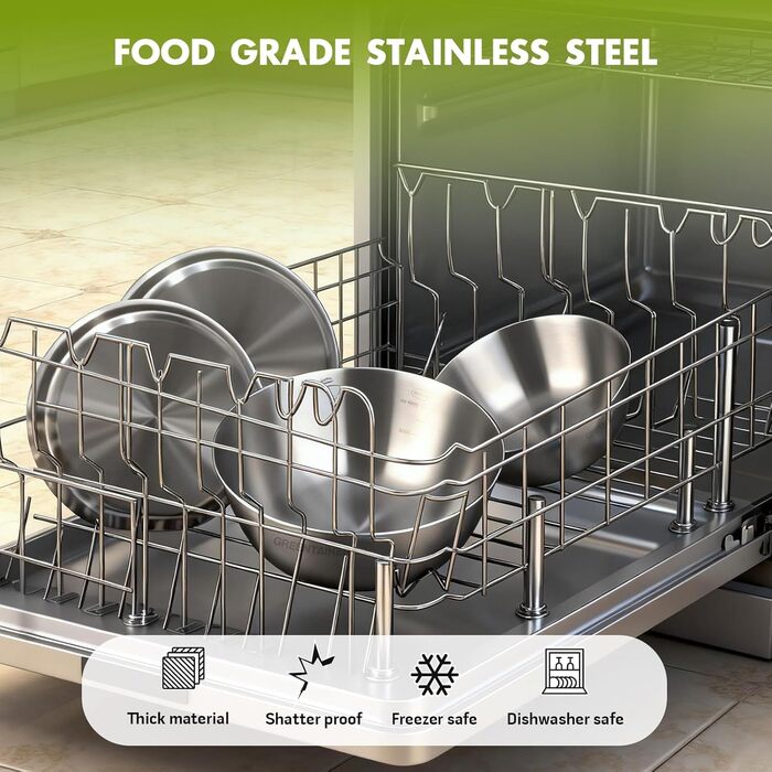 Набір салатниць та мисок Greentainer з нержавіючої сталі, 5 шт. (0,8л - 5,2л)