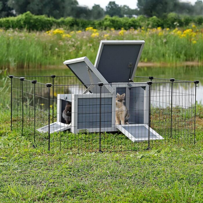 Вольєр для кроликів Lionto: міцний метал, 144x74x46 см, розширюваний, просте збирання та чистка, для дому та вулиці