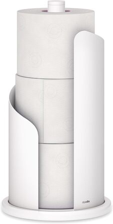stardis Kitchen Roll Holder, Stainless Steel/Matte Coated Ø 15 cm Roll Holder Pure White