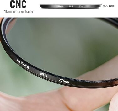 Набір фільтрів ND Neewer 77mm: ND2, ND4, ND8, ND16 для Canon, Nikon, Sony, Panasonic DSLR