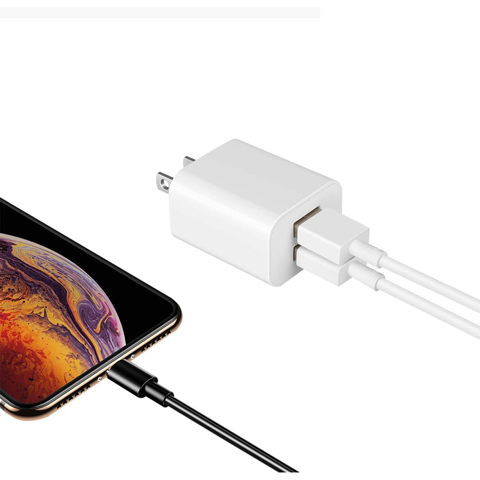 Зарядний пристрій USB-C 2-в-1, 4 порти 40W, швидка зарядка PD 3.0 для iPhone 17/16/15/14/13/12/11 Pro/Max/Plus/XR/XS, iPad, Samsung