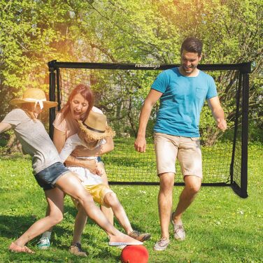 Relaxdays Soccer Goal for Kids & Adults - Garden Training Goal, Steel, 120x180x60 cm, Black