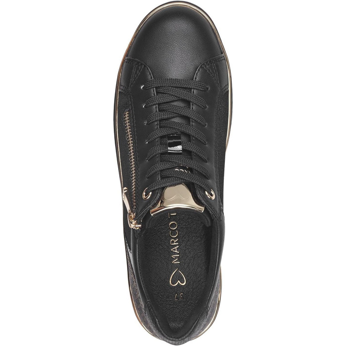 Чорні жіночі кросівки MARCO TOZZI на плоскій підошві з блискавкою, веганський матеріал, 37 EU