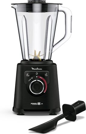 Moulinex Perfect Mix+ LM88A8 Stand Mixer, 1200 W, fast results, 1.5 l capacity, 3 programs: smoothie mixer, ice crusher, autoclean, Tritan pitcher, including paddle, black