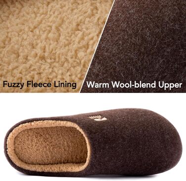 Чоловічі халапи RockDove з підкладкою Sherpa та піною Memory Foam (42/43 EU, Кофе)