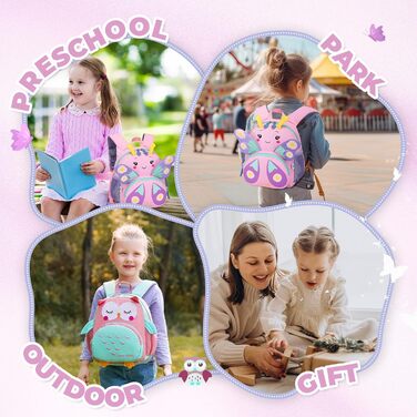 Дитячий рюкзак PROTAURI для школи, садочка та подорожей: рюкзак з малюнком тварин для дітей 3-5 років