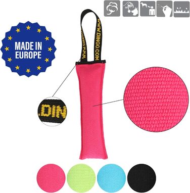 Dingo Dog Toy Bite Sausage Agility Cotton with Handle Handcrafted for Bite Training, Fetching, Floating. 4 Pieces: 15 cm x 6 cm Z30001 (Set of 4: 27x6 cm, Multicolor)