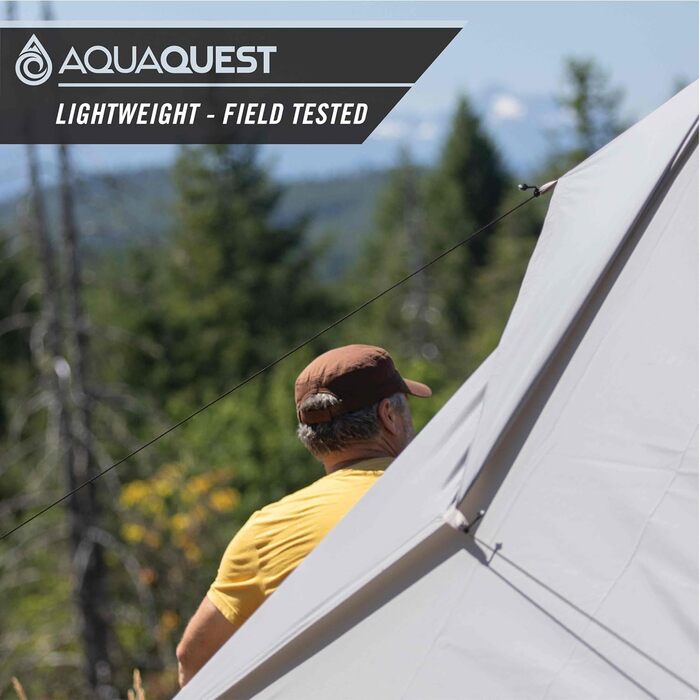 AquaQuest Safari Waterproof Tarp - Lightweight Sun & Rain Shelter for Camping, Hiking & Hammocks (3x2m, Grey)