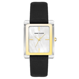 Жіночий шкіряний годинник Anne Klein (чорний/двоколірний)