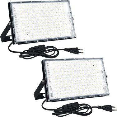 LED Floodlights 150W 2-Pack, Outdoor LED Floodlights, Super Bright 15000LM Outdoor Spotlights, 6500K Cool White LED Floodlights with IP65 Waterproof for Garden, Garage, Sports Field, Terraces