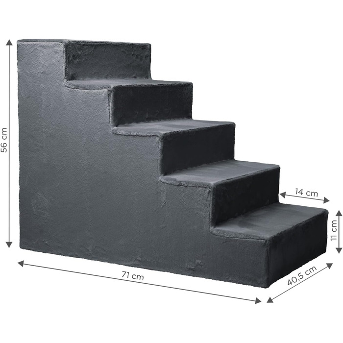 Сходинка для собак Mg Design – дерев'яна, стабільна, для дивану та ліжка, для собак та котів, 40 x 45 x 5 см, 71 x 40.5 x 56 см