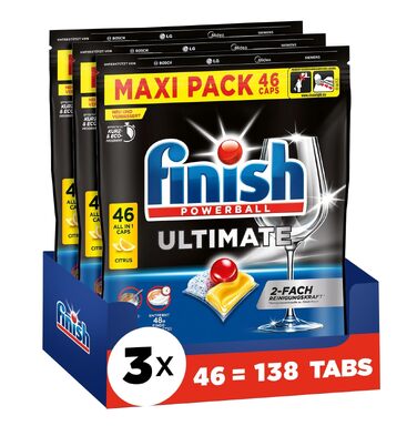 Таблетки для посудомийних машин Finish Ultimate Citrus, XXL упаковка, 276 шт — максимальне очищення, розчинення жиру та блиск