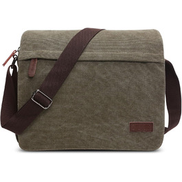 Чоловіча сумка через плече Deevorca Vintage Canvas, 14 дюймів, для ноутбука, подорожей, школи, туризму, зеленого кольору