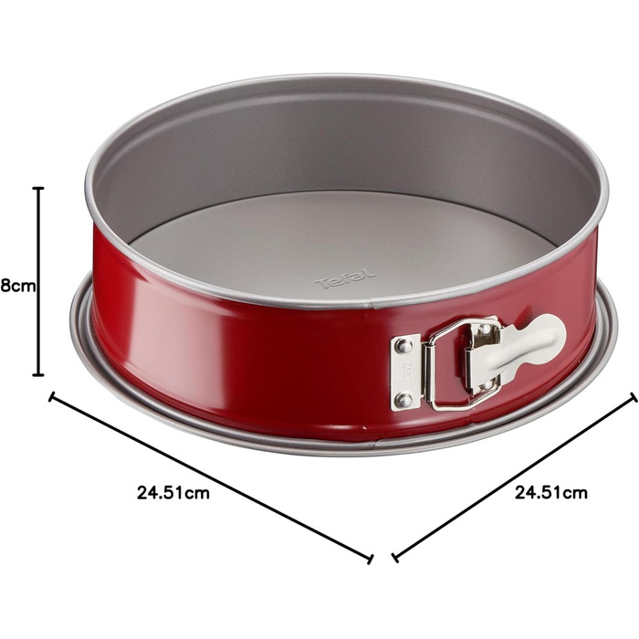 Форма для випічки Tefal Delibake з кришкою, 23 см, червона карбонова, кругла