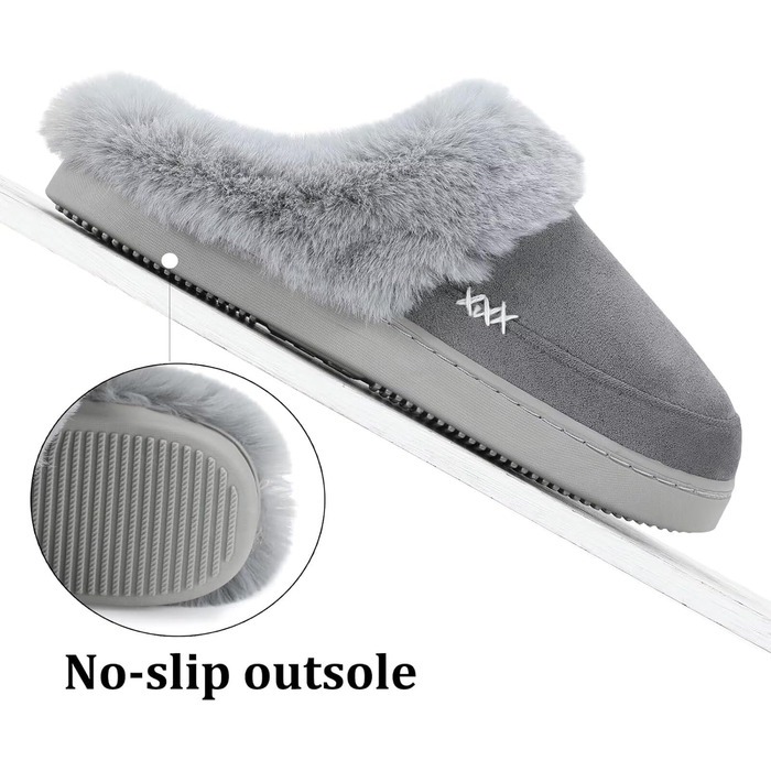 Тапочки зимові жіночі/чоловічі NineCiFun, теплі, з флісу, антиковзкі, для дому та вулиці, сірі, 40/41 EU