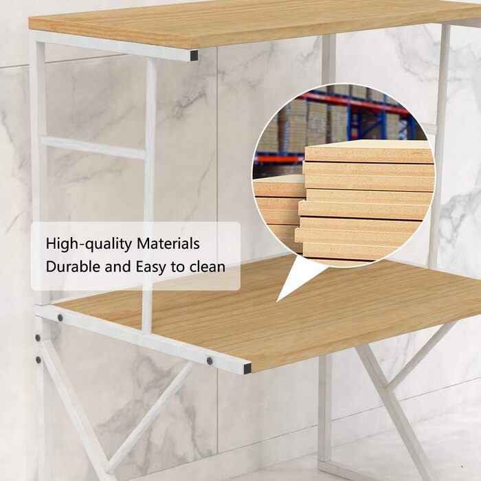 Поличка для мікрохвильової печі, кухонна поличка на стільницю, органайзер для мікрохвильової печі, тостера та аерофритюрниці, багатофункціональна кухонна поличка для оптимізації простору (дуб/3 яруси) (волоський горіх/3 рівні)