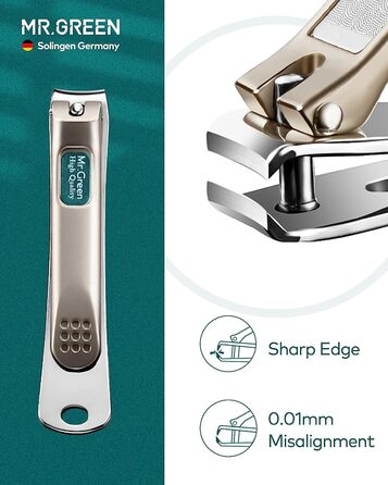 Набір для манікюру Mr. Green: 3 шт. кусачки для нігтів, пінцет, Solingen сталь, шкіряний етикет, преміум якість