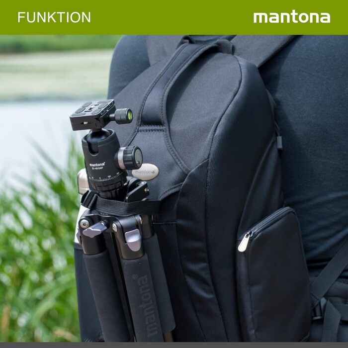 Фоторюкзак Mantona Trekking для DSLR камери: рюкзак для фотоапарата з тримачем для штатива, змінним внутрішнім простором, захистом від дощу, чорний трекінговий рюкзак