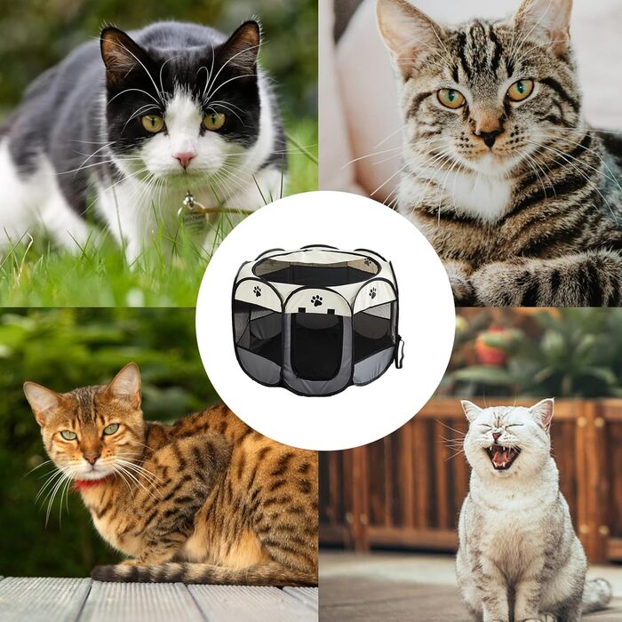 Портативний вольєр для цуценят Kongou | Складаний вольєр з оксфордської тканини на блискавці, знімний загон для домашніх тварин, дихаючі клітки для кроликів, курчат, милий загороджувач для кошенят