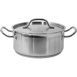 Низька каструля з кришкою, нержавіюча сталь 21/0, 24x11 см, 5 л YATO YG-00041