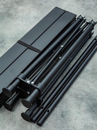 Ондіс24 Складаний столик для кемпінгу, саду та пікніків з алюмінію, 57,5 x 59 x 57 см, 50 кг, Антрацит