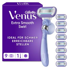 Жіноча бритва Gillette Venus Extra Smooth Swirl, фіолетова (набір: 1 бритва + 9 змінних касет)