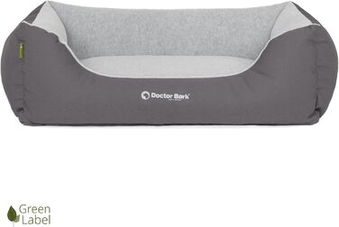 Ліжко для собак Doctor Bark Kleine Hunde - М'яке та зручне ліжечко для собак, миється, зносостійке, пухнасте - Зроблено в Німеччині, GreenLabel (S - 74x55 см, Сірий)