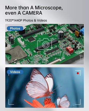 USB мікроскоп для смартфона, 1080P HD, 10-200x, з LED підсвічуванням, сумісний з iOS, Android, Tablet