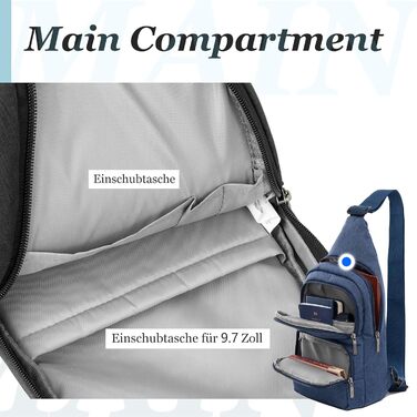 Чоловіча нагрудна сумка OIWAS, маленька, для чоловіків та жінок, для походів та активного відпочинку (блакитна)