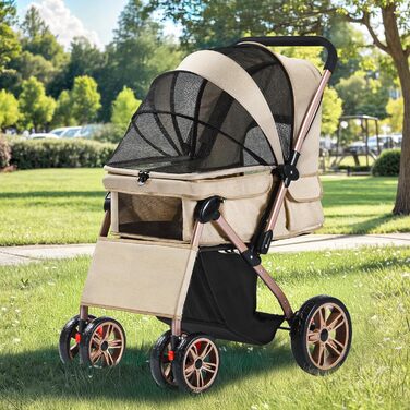 Візок для собак DWVO 3 в 1: переноска, сумка, візок. До 22 кг, EVA-колеса, сітчасті вікна, кошик для речей. 58.5x76x105 см