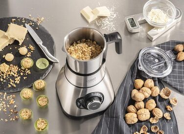CASE B 1800 PowerBlender Set - Stand Mixer, 28,000 RPM, 1.75 L Glass Container, incl. Drinking Bottle and Chopper, Mixer Test Winner with Very Good Rating, Stainless Steel Stand Mixer + Accessories