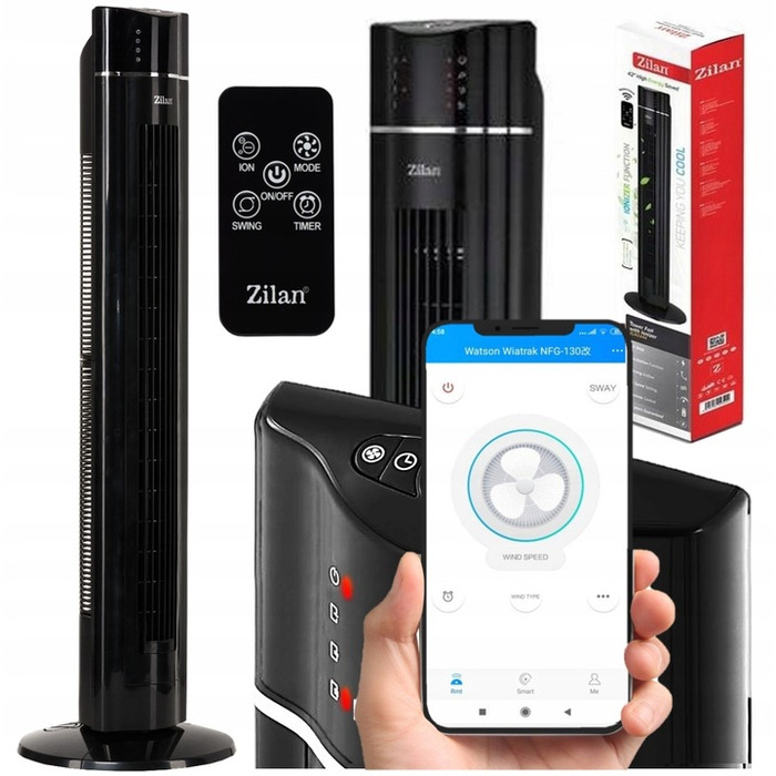 Колонний вентилятор Zilan Aroma, чорний