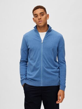 Кофта з капюшоном Selected Hoe, чоловіча, розмір M, темно-синій з деталями меланж